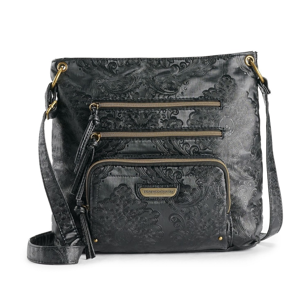 Stone &‎ Co. Embossed Smokey Super XB Crossbody Bag Black